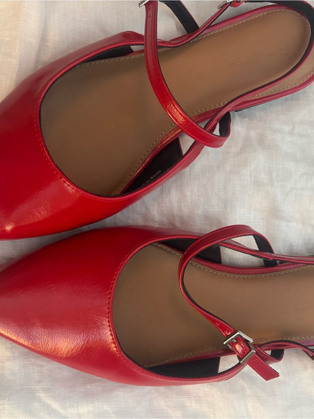 The Drop Red Pointed-Toe Mary Jane Flats 10B